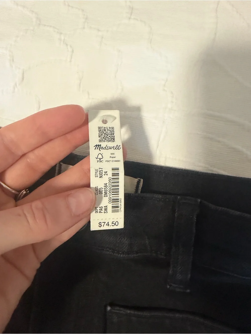 NWT Madewell Black High-Rise Denim Shorts